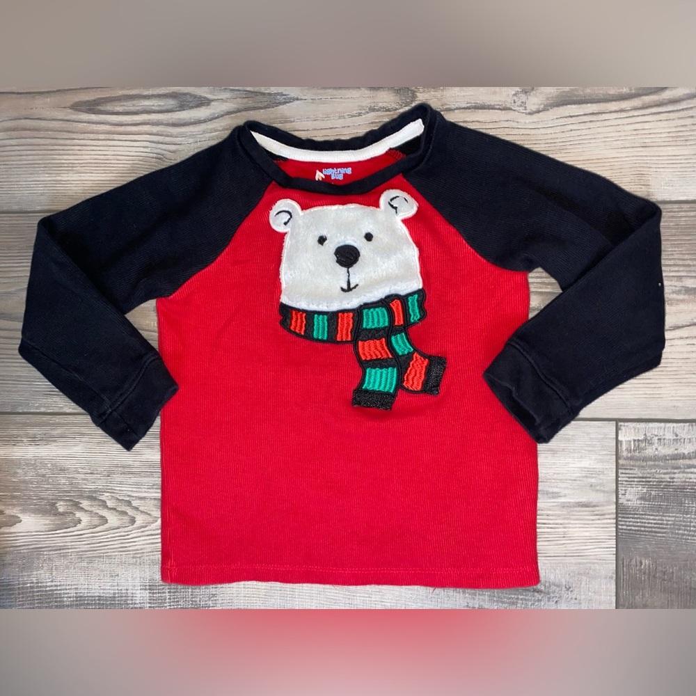 Lightning Bug Bear Toddler Boys Long Raglan Sleeve Shirt 4 4T